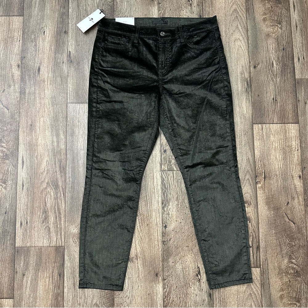 7 For All Mankind The Ankle Gwenevere Skinny Pants Evergreen Velvet